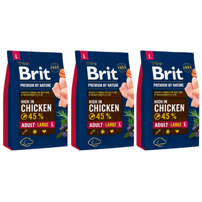 Zestaw 3 opakowań karmy suchej dla psa PREMIUM BY NATURE Adult L 3 kg