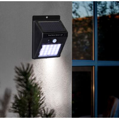 Kinkiet solarny czarny z czujnikiem ruchu