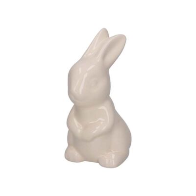 Królik ceramiczny 6 x 5 x 11 cm kremowy