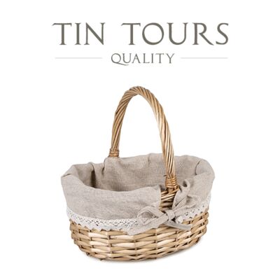 Koszyk wiklinowy z wyściółką 24 x 21 x 12/26 cm