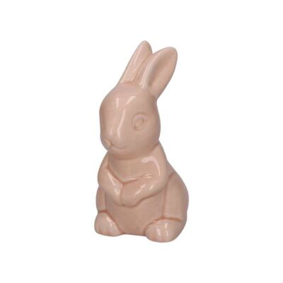Królik ceramiczny 6 x 5 x 11 cm różowy