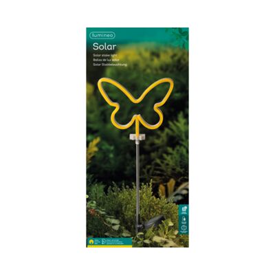 Dekoracja solarna LED na piku motyl