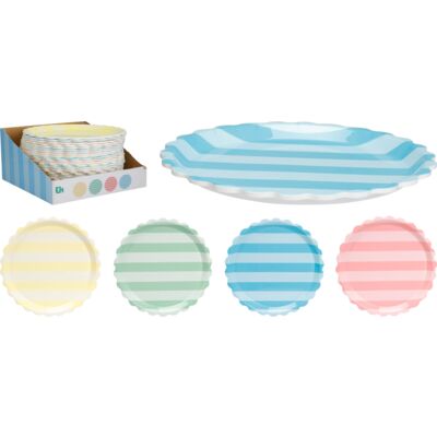 Talerz melamina kwiat pasy 25 cm różne kolory 1 szt.