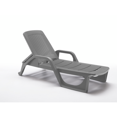 Leżak ogrodowy Nilo szary mat rattan