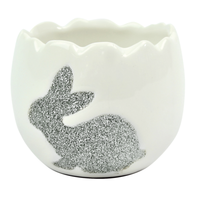 Pojemnik na rzeżuchę 8 x 10 x 10 cm biało-srebrny