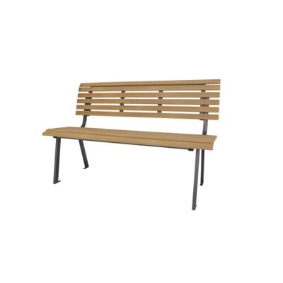 Ławka ogrodowa stal imitacja drewna