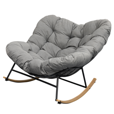 Fotel bujany szary