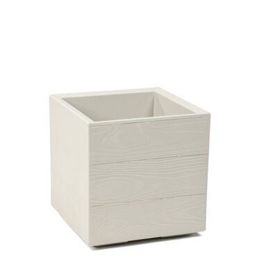 Kwietnik Karo 30 x 30 x 30 cm deska recycled beżowy