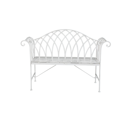 Ławka ogrodowa biała