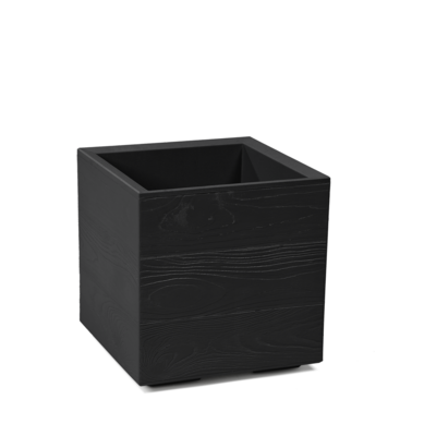 Kwietnik Karo 30 x 30 x 30 cm deska recycled czarny