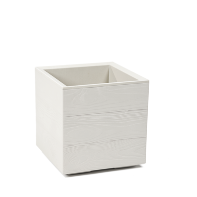 Kwietnik Karo 30 x 30 x 30 cm deska recycled kremowy