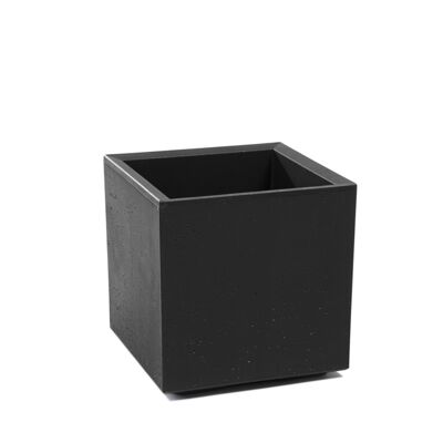 Kwietnik Karo 30 x 30 x 30 cm beton recycled czarny