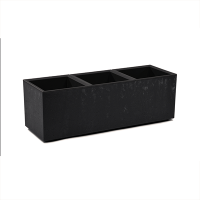Kwietnik Karo 90 x 30 x 30 cm beton recycled czarny