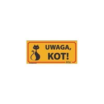 Tabliczka ostrzegawcza pvc 'Uwaga kot' Dingo