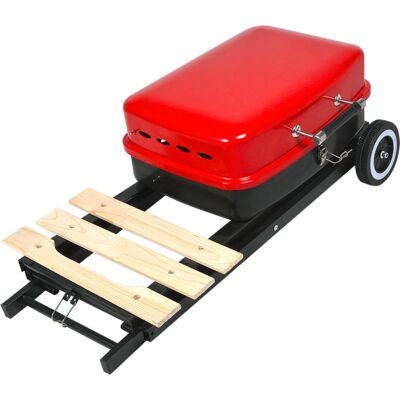 Grill węglowy składany czerwono-czarny