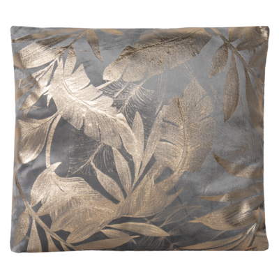 Poszewka VELORA 45 x 45 cm szaro-złoty
