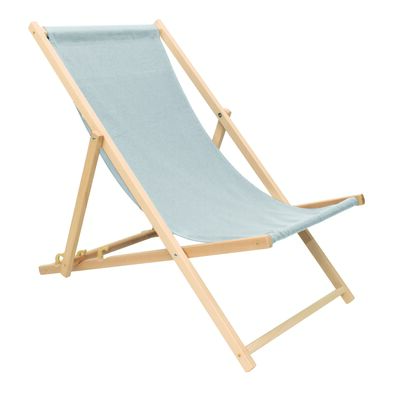 Leżak plażowy składany drewniany szary