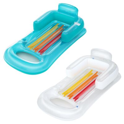 Materac z oparciem 161 x 84 cm biały/niebieski Bestway