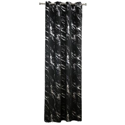 Zasłona z kółkami Storm 140 x260 cm czarno-srebrny