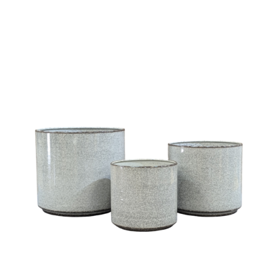 Donica metalowa FEETED CYLINDRICAL śr. 31 cm wys. 28 cm szara