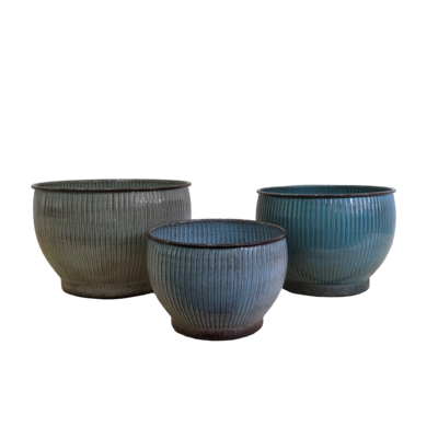 Donica metalowa NEW LATTICE STRIPE śr. 28 cm wys. 20 cm mix kolorów