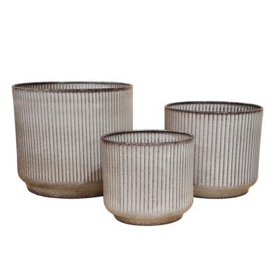 Zestaw 3 donic metalowych NILGIRI STRIPE beżowy