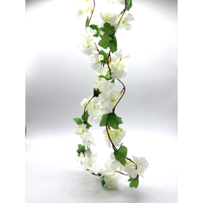 Girlanda kwiat jabłoni 220 cm biała