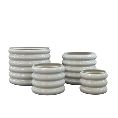 Zestaw 2 donic metalowych BANGLE CYLINDERO kremowy