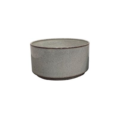 Donica metalowa FEETED CYLINDRICAL BOWL śr. 25 cm wys. 14 cm szara
