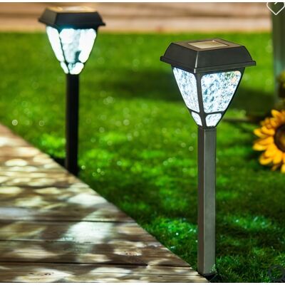 Lampka solarna 9 x 40 cm czarny/zimny biały