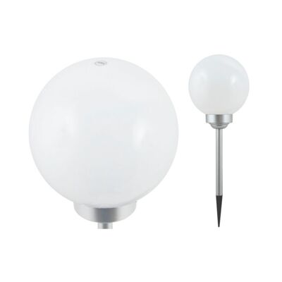 Lampa ogrodowa solarna kula 20 cm srebrna