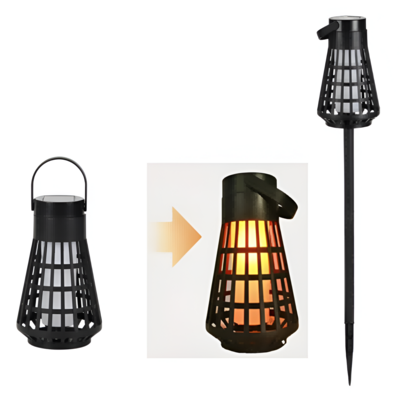Lampka solarna 3w1 efekt płomienia