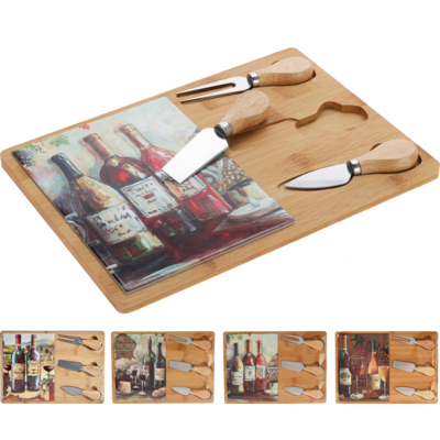 Deska do serów bambusowa w dolomicie mix kolorów