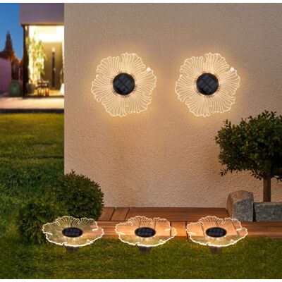 Lampka kinkiet solarny Kwiat 18 cm ciepły biały 1 szt.