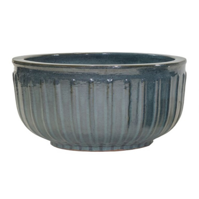 Donica Glazed Bowl Vertical Stripes M. Green D35H18