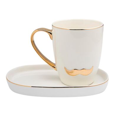 Kubek prezentowy ze spodkiem MOUSTACHE 360 ml