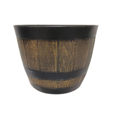 Donica plastikowa YVETTE WHISKY BARREL śr. 28 cm brązowa