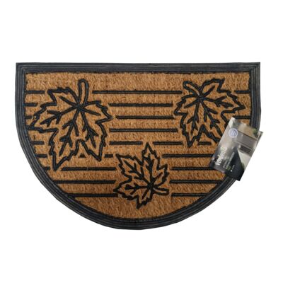 Wycieraczka gumowo-kokosowa Fred liście 60 x 40 cm brązowy