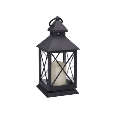 Lampion LED 11 x 12 x 23 cm czarny WZ2