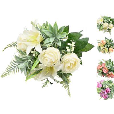 Róża/lilia bukiet 13 kwiatów mix kolorów