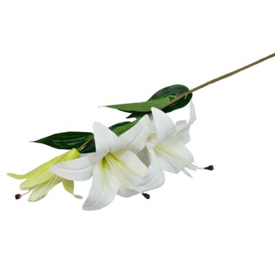 Lilia x 3 gałązka real touch biała