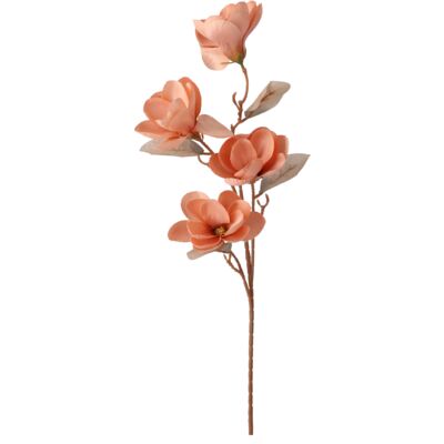 Gałązka magnolii 82 cm łosośowa