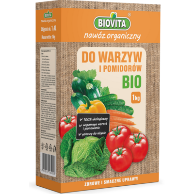 Nawóz organiczny do warzyw i pomidorów BIO granulat 1 kg BIOVITA