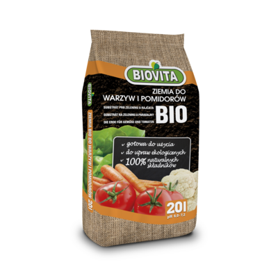 Ziemia do warzyw i pomidorów BIO 20 l BIOVITA