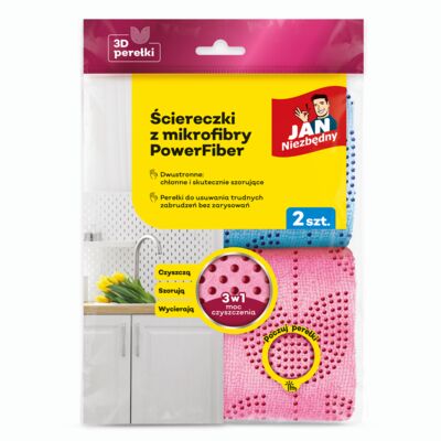 Ściereczki z mikrofibry PowerFiber 2 sztuki Jan Niezbędny