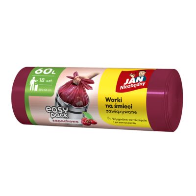 Worki na śmieci HD CHERRY 60 l 18 sztuk Jan Niezbędny