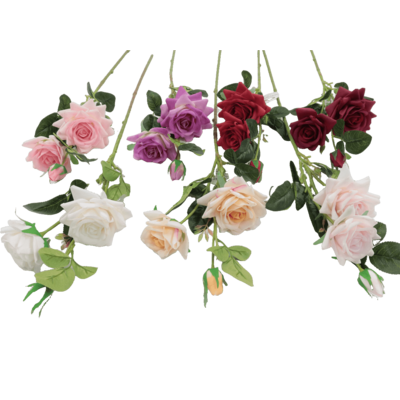 Kwiat sztuczny róża 70 cm mix kolorów