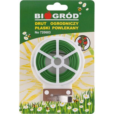 Drut ogrodniczy płaski, powlekany PCV 30 m x 2 mm