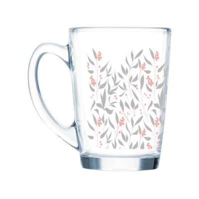 Kubek hartowany New Morning 320 ml z wzorem transparentny