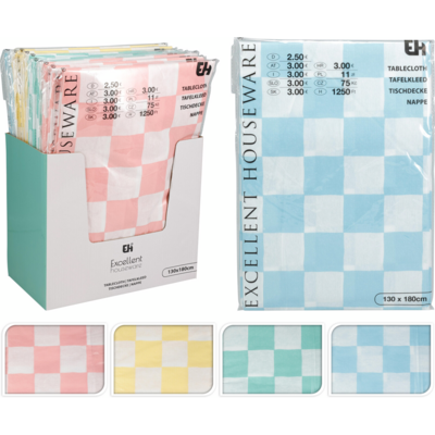 Obrus ceratowy w kratkę 180 x 130 cm mix kolorów